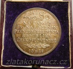 T.G.Masaryk - K 85. narozeninám  42 mm-Lesklá ,org.etue