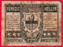 Amstetten - 50 haléřů - 1920 - zelená
