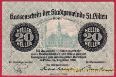 St. Pölten - 20 haléřů - 1919