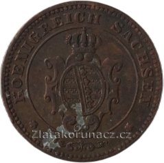Sasko - 1 Pfennig 1863 B