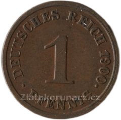 Německo - 1 Reich Pfennig 1900 J