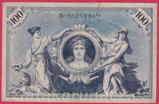Německo - 100 mark 7.2.1908 - série G-zelená