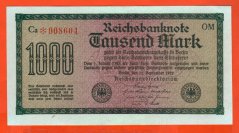 Německo - 1000 mark 15.9.1922 - série Ca-OM