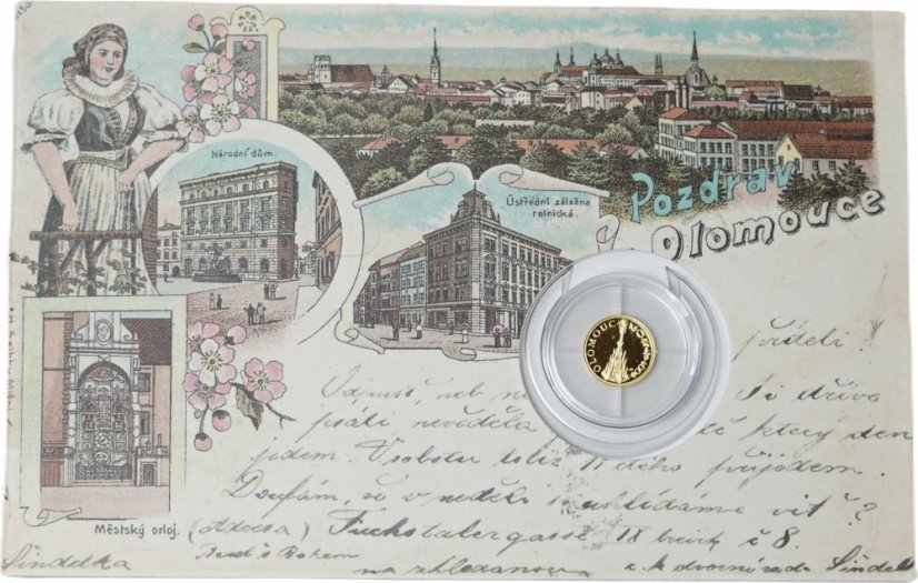 Zlatá mince Olomouc - Sloup Nejsvětější Trojice proof - 5 Dollars Niue Island 2021