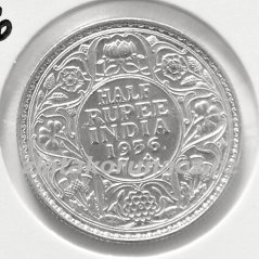 Indie - Britská - 1/2 rupee 1936