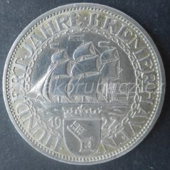 Německo - Výmar - 3 marka 1927 A-  Bremerhaven