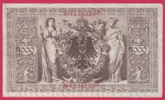 Německo - 1000 mark 21.4.1910 - série J-P-červená