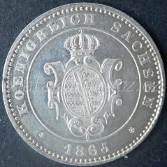 Německo - Sasko - 2 new groschen 1865 B