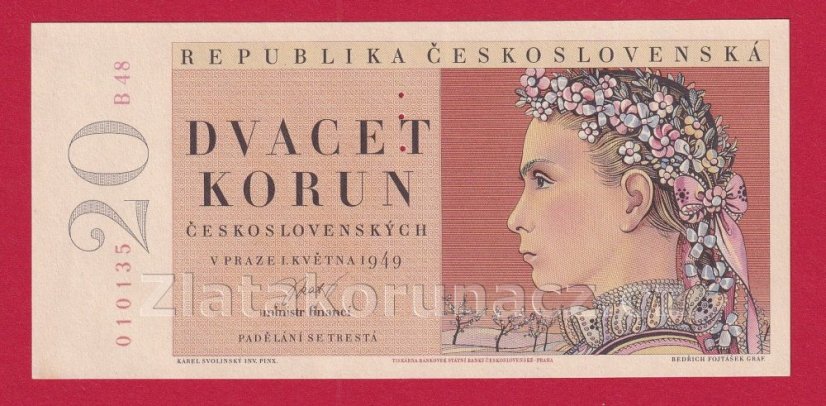 20 Kčs 1949 B 48
