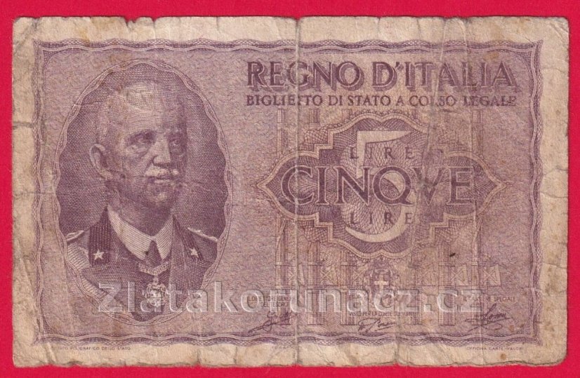Itálie - 5 lire 1944