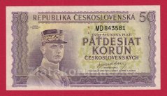 50 Kčs b.l. 1945 MD perf.