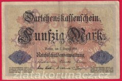 Německo - 50 mark 5.8.1914 - série G-6-m.číslovač