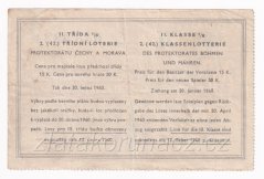 Los - 15 k - 42. Třídní loterie Protektorátu II. - E r.1940