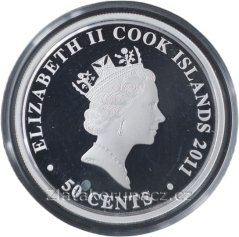 Cook Islands - 50 cents 2011 - 1/2 oz Forever Love barvený