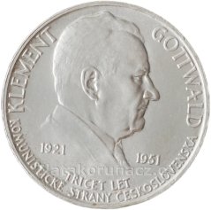30. výr. založení KSČ - 100 Kčs 1951