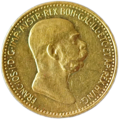 Zlatá mince Rakousko - Uhersko - 10 Koruna 1908 Jubilejní