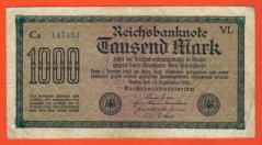 Německo - 1000 mark 15.9.1922 - série Ca-VL
