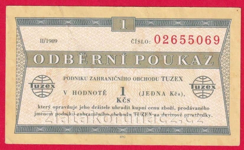 1 TKčs-Tuzexová poukázká II/1989
