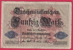 Německo - 50 mark 5.8.1914 - série J -7-m.číslovač