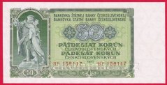 50 Kčs 1953 HP -český číslovač