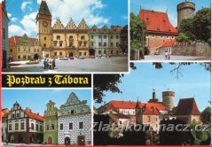 Tábor - pozdrav z Tábora - náměstí s radnicí