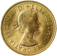 Zlatá mince Anglie - 1 Sovereign 1958