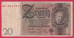 Německo - 20 Reichsmark 22.1.1929 - série M-S- 8 m.č.