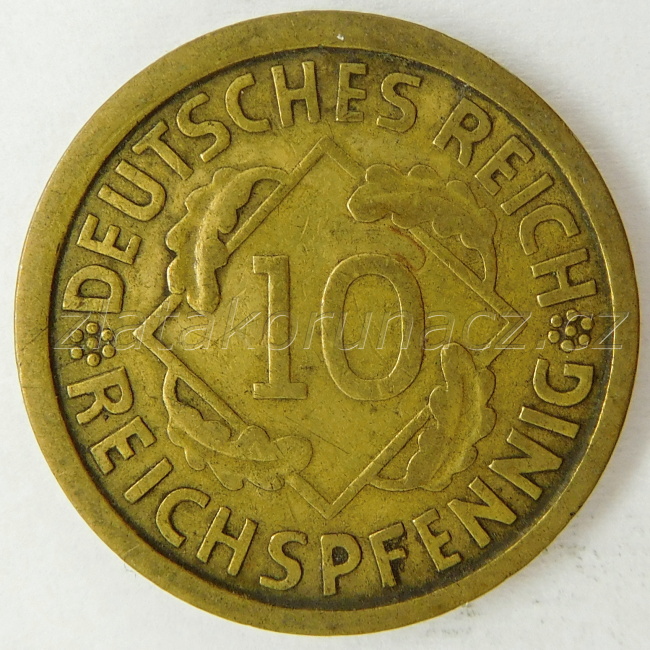 Německo - 10 Reichspfennig 1924 D