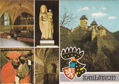 Karlštejn - znak, pohled na hrad