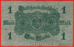 Německo - 1 mark 12.8.1914 - červená pečeť č.917