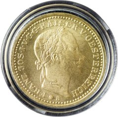 Zlatá spolková 1/2 KORUNA F.J. 1859 novoražba Kremnice