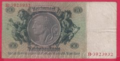 Německo - 50 Reichsmark 30.3.1933 - série B - E - 7 m.č.