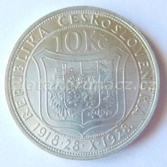 10 výr.vznik ČSSR - 10Kč 1928