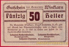 Winklarn - 50 haléřů - 1920