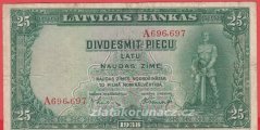 Lotyšsko - 25 Latu 1938