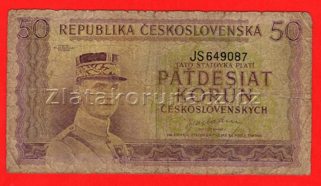 50 Kčs b.l. 1945 JS
