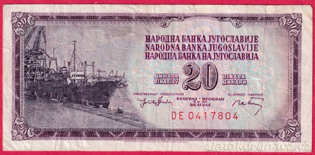 Jugoslávie - 20 Dinara 1974