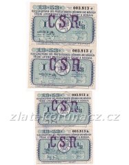 4 Losy - 25 k - 53. Třídní loterie Protektorátu I. - E-H r.1945