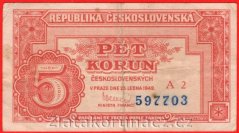 5 Kčs 1949 A 2