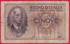 Itálie - 5 lire 1940
