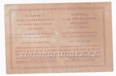 Los - 20 k - 50. Třídní loterie Protektorátu II. - G r.1944