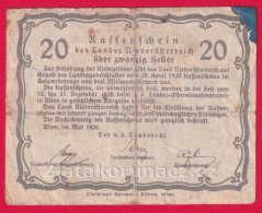 Niederösterreich - 20 haléřů - 1920 - černá