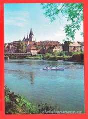 Louny-Pohled na město přes řeku Ohři