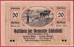 Schönbichl - 20 haléřů - 1920 - okrová