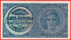 1 koruna b.l.1938/1940 A 002 - ruční přetisk
