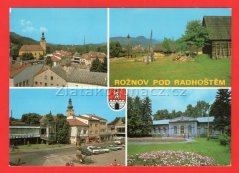 Rožnov pod Radhoštěm - pohled na střed města, Valašské muzeum