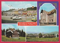 Jablunkov - náměstí,radnice,turistická chata ČSTV Skalka